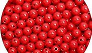 500PCs 8MM Smooth Red Acrylic Round Beads, Round Acrylic Balls Gumball Beads, Bubblegum Beads Chunky Beads, Plastic Resin Beads for Necklace and Bracelet Making, Crafting Supplies