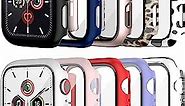 10 Pack Case for Apple Watch Series 3/2/1 42mm with Tempered Glass Screen Protector, BHARVEST High Definition Scratch Resistant Hard PC Bumper Cover for Apple Watch Accessories (10 Colors, 42mm)