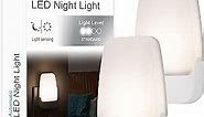 GE LED Night Light, Plug-in, Dusk to Dawn Sensor, Warm White, Ambient Lighting, Ideal Kids Adults Nightlight for Bedroom, Bathroom, Nursery, Hallway, Kitchen, 30966, 2 Pack