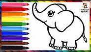 Cómo Dibujar Un Elefante 🐘 Dibuja y Colorea Un Lindo Elefante Arcoiris 🌈 Dibujos Para Niños