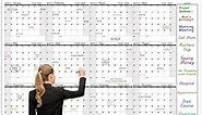 Lemome Home Large Dry Erase Calendar for Wall – Yearly Wall Calendar Dry Erase, 58" x 37", 12-Month Undated Reusable Laminated Calendar - 12-M Black