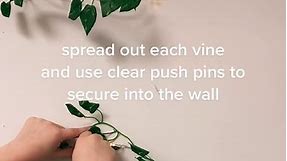 Wondering how we strung up our curtain vine lights? Here is a step by step 😌✨🌿#roomdecor #diyroomdecor #dormroomdecor #dormtour
