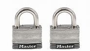 Master Lock Stainless Steel Outdoor Padlock with Key, 2 in. Wide, 2 Pack 5SSTHC