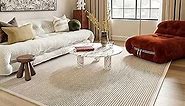 Rugs USA x Arvin Olano Patricia Jute and Wool Area Rug, 8' x 10', Ivory