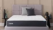 LUCID 10 Inch Memory Foam Mattress - Firm Feel - Infused with Bamboo Charcoal and Gel - Bed in a Box - Temperature Regulating - Pressure Relief - Breathable - Twin Size