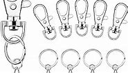 100 Pcs Lanyard Snap Hooks and Key Rings with Chain and Jump Rings for Keychain Lanyard DIY Jewelry Crafts Accessories(50 Pcs Swivel Snap Hooks +50 Pcs Flat Keychain Rings with Jump Rings)