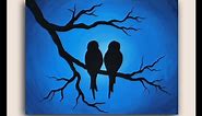 Acrylic Painting on Canvas : Love Birds