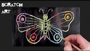 DIY Scratch Art | How to Draw Colorful Butterfly Easy | Oil Pastel Painting