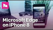 Microsoft Edge for iOS running on iPhone 8 Plus