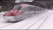 秋田新幹線 E6系 E3系 Japanese Bullet train Akita Shinkansen E6 & E3 Series 走行風景 冬の風景 雪景色 Tohoku Winter