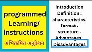 programmed learning or programmed instructions