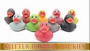Glitter Rubber Duck Toy Assortment Duckies for Kids, Bath Birthday Gifts Baby Showers Summer Beach and Pool Activity, 2" (20-Pack)