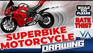 SUPERBIKE DRAWING - How To Draw A Motorcycle In Digital Art Style -Rate this drawing 1-10!