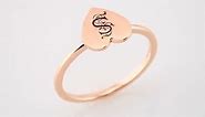 Jewels By Lux 14K Rose Gold Heart Engravable Ring