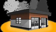 Flat-Roof Garage Plan | Modern Style Two-Car Garage Plan