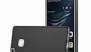 Cadorabo Case Compatible with Huawei P9 LITE in Metallic Black - Shockproof and Scratch Resistant TPU Silicone Cover - Ultra Slim Protective Gel Shell Bumper Back Skin