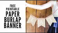 Free Printable Burlap Banner for Parties