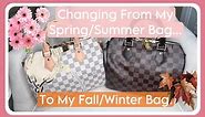LV Speedy 25 Damier Azur & Damier Ebene!Changing from my Spring/Summer bag into my Fall/Winter Bag!