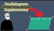 Properties of Parallelogram Consecutive Angles are Supplementary