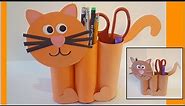 Easy Cat Toilet Paper Roll Pencil Holder