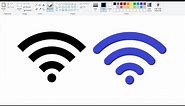 How to draw Wifi Logo vector on computer using Ms Paint | WiFi Logo Drawing.
