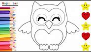 Como Dibujar un BUHO paso a paso | dibujos para niños 💓⭐ How to Draw an OWL | drawings for kids