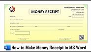 How to Make New Advance Money Receipt Bill Design Word | Cash Receipt Design in Microsoft Word 2021