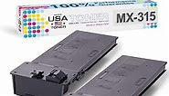 MADE IN USA TONER Compatible Replacement for Sharp MX315NT, MX-M265N MX-M266N, MX-M315N, MX-M316N, MX-M356N (Black, 2-Pack)