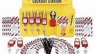 TRADESAFE Lockout Tagout Station with Loto Devices - Lock Out Tag Out Kit Board Includes 8 Pack Safety Lock Set, 3 Hasps for Padlocks, 30 Do Not Operate Tags for Lockout Safety, OSHA Compliance