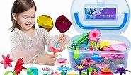BIRANCO. Flower Garden Building Toys - Build a Bouquet Floral Arrangement Playset for Toddlers and Kids Gifts Age 3, 4, 5, 6 Year Old Girls, Educational STEM Toy (120 PCS)