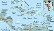 Map of the Caribbean Sea and Its Islands