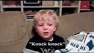 3-year-old tells terrible knock-knock jokes