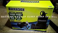 Barracuda Battery Backup Sump Pump Install