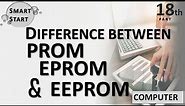DIFFERENCE BETWEEN PROM EPROM EEPROM | PARTS OF COMPUTER | CCC | IN HINDI | SMART START
