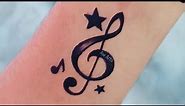 Very Easy Trick to make beautiful music symbol tattoo || small music tattoo designs