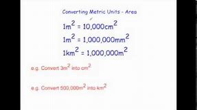 Converting Metric Units of Area