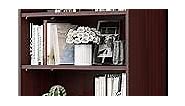 Wood Bookcase 5-Shelf Freestanding Display Wooden Bookshelf for Home Office School (11.6"*33"W*59.8" H, Mahogany)