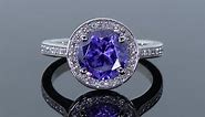 Amethyst & Diamond Engagement Ring