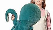 ELAINREN Large Pacific Octopus Plush Toy Pillow, Giant Lifelike Marine Octopus Stuffed Animal Dolls Gifts Soft Sea Critters Plushie Throw Pillow Deco,25.6''(Brown/Black/Green/Blue)