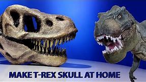 How to make a t rex skull (tyrannosaurus rex skull ) at home using paper pulp and glue.