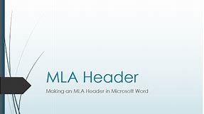 How to Create an MLA Header in MS Word