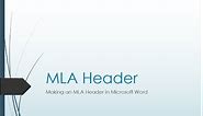 How to Create an MLA Header in MS Word