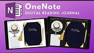 OneNote Indigo Blue and Gold Digital Reading Journal user tutorial