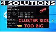 HOW TO FIX THE CLUSTER SIZE IS TOO BIG.(Can't format using CMD)