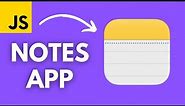 Build a Notes App with HTML CSS JavaScript (BEGINNER PROJECT)