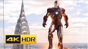 Iron Man Mark 7 Suitup and Chitari Battle (4k HDR) - The Avengers (2012)