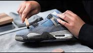How To Clean Delicate Suede On The University Blue Air Jordan 4