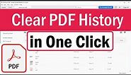 How To Clear ALL Recent PDF List In Acrobat DC | How To Clear Pdf History | Recent Pdf Downloads