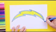 How to draw LA Chargers Logo (NFL Team)