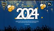 Happy New Year Poster Design in Photoshop Adobe Photoshop Poster Design | Social Media